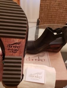 Dansko Women's black wedge sandal